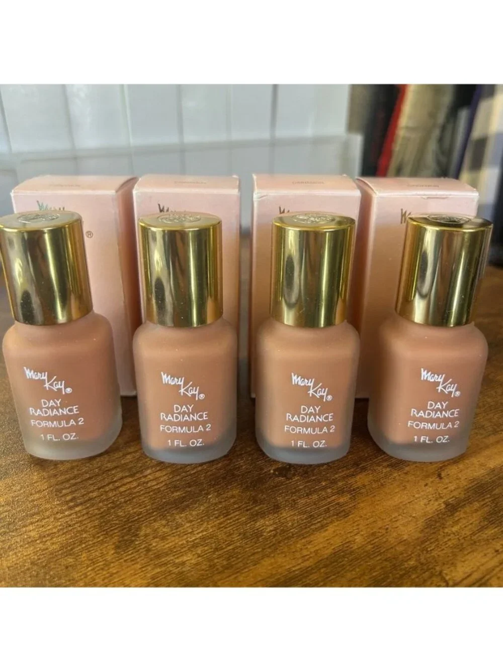 Vintage Mary Kay Day Radiance Formula 2 Cinnamon 1 fl oz Set of 4 NEW Old Stock